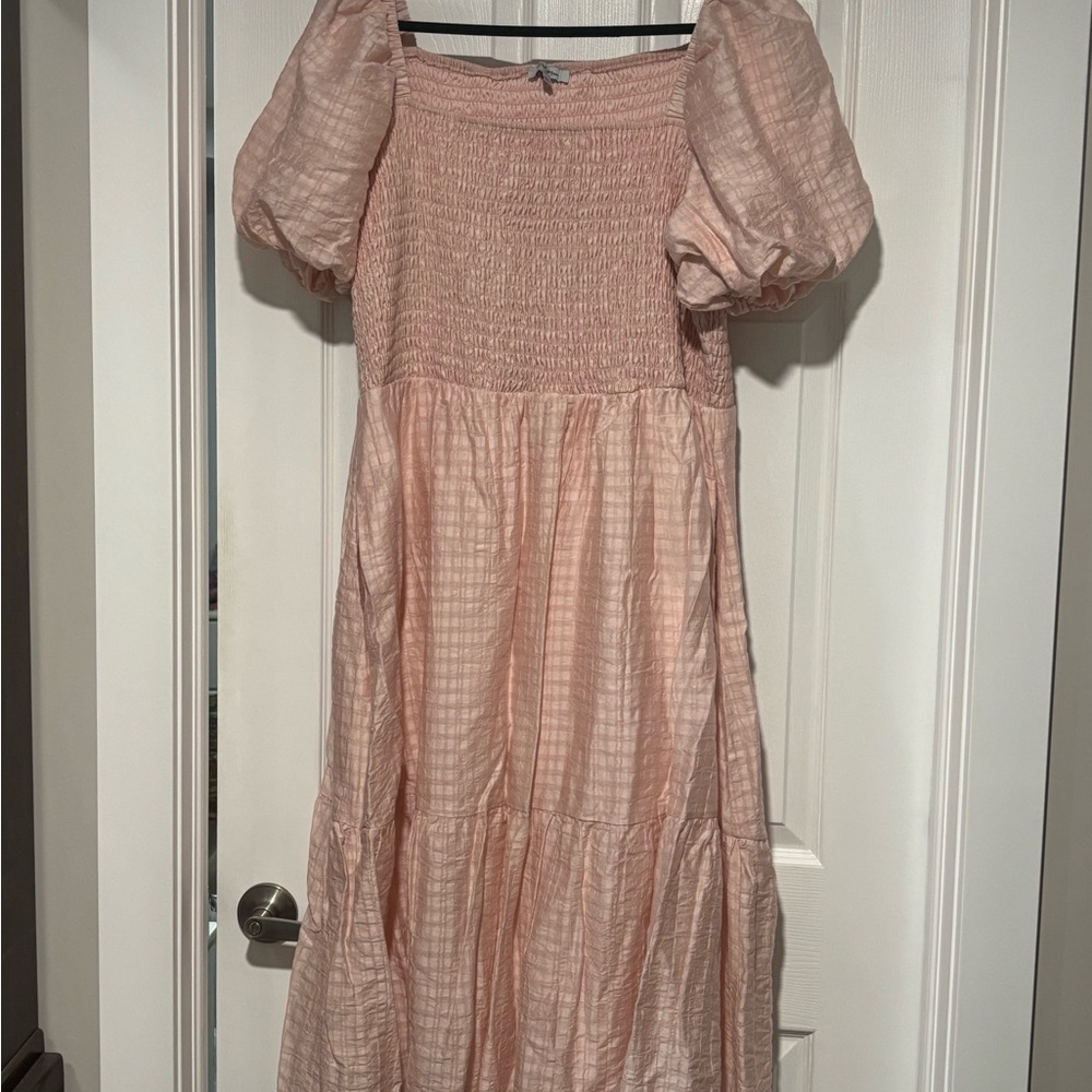 Pink Puffy Sleeve Dress